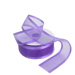 Sheer Organza Satin Edge Ribbon - 38mm x 25m - Violet
