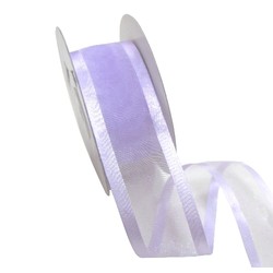 Sheer Organza Satin Edge Ribbon - 38mm x 25m - Lavender
