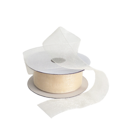Sheer Organza Woven Edge - 38mm x 25m - Cream