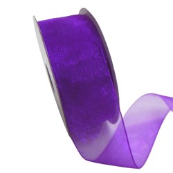 Sheer Organza Woven Edge - 38mm x 25m - Violet