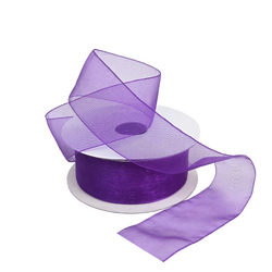 Sheer Organza Woven Edge - 38mm x 25m - Violet