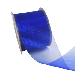 Sheer Organza Cut Edge Ribbon - 50mm x 25m - Royal Blue