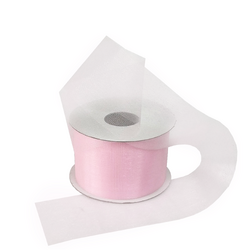 Sheer Organza Cut Edge Ribbon - 50mm x 25m - Light Pink