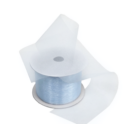 Sheer Organza Cut Edge Ribbon - 50mm x 25m - Light Blue