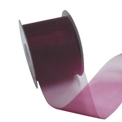 Sheer Organza Cut Edge Ribbon - 50mm x 25m - Burgundy