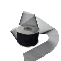 Sheer Organza Cut Edge Ribbon - 50mm x 25m - Black