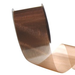 Sheer Organza Cut Edge Ribbon - 50mm x 25m - Copper