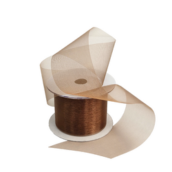 Sheer Organza Cut Edge Ribbon - 50mm x 25m - Copper
