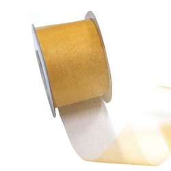 Sheer Organza Cut Edge Ribbon - 50mm x 25m - Gold