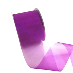 Sheer Organza Cut Edge Ribbon - 50mm x 25m - Purple