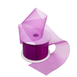 Sheer Organza Cut Edge Ribbon - 50mm x 25m - Purple