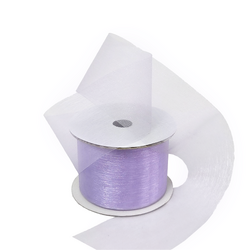 Sheer Organza Cut Edge Ribbon - 50mm x 25m - Lavender