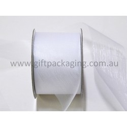 Sheer Organza Cut Edge Ribbon - 50mm x 25m - White