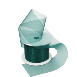 Sheer Organza Cut Edge Ribbon - 50mm x 25m - Bottle Green