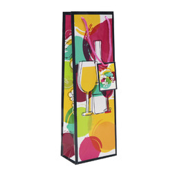 Everyday Wine Bottle Bags - Abstract Bottle, Glasses and Grapes