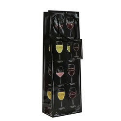 Everyday Wine Bottle Bags - Wine Glasses Black Design