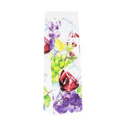 Everyday Wine Bottle Bags - Watercolour Grapes and Wine Glasses