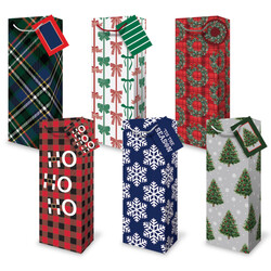Christmas Bottle Bags - Snowflake Assortment