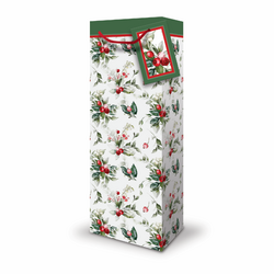 Christmas Bottle Bags - Holly & Berry