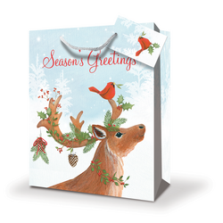 Christmas Bags - Reindeer Greetings - Medium To Large