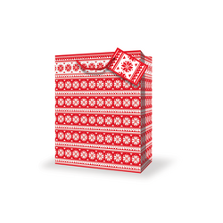Christmas Bags - Red & White Snowflakes - Small to Medium
