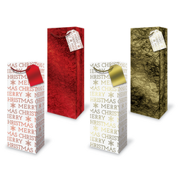 Christmas Bottle Bags - Foil Embossed