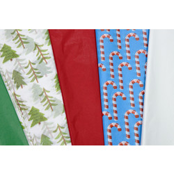 50 Sheets of Christmas Tissue Paper - Assorted Designs Mix 2