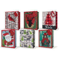 Christmas Bags - Wood Panels - Medium To Large