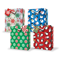Christmas Bags - Holographic Christmas Patterns - Medium To Large