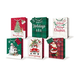 Christmas Bags - Classic Red Green Bags - Small to Medium