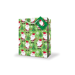 Christmas Bags - Santa With Green Trees - Small to Medium