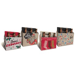 Christmas Beer Bottle Carriers - Holds 6 Beers