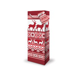 Christmas Bottle Bags - Red Reindeers