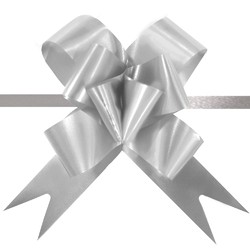 Pull String Butterfly Bows - Silver