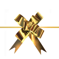 Pull String Butterfly Gift Bows -  Mini - Metallic Gold