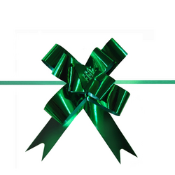 Pull String Butterfly Gift Bows -  Mini - Metallic Emerald Green
