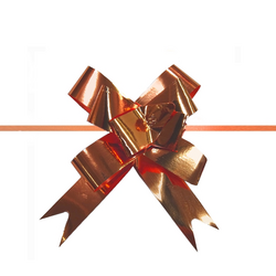 Pull String Butterfly Gift Bows -  Mini - Metallic Rose Gold