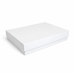 Two-Piece Base & Lid A4 Box - Gloss Paperboard - 320 x 250 x 50mm - White