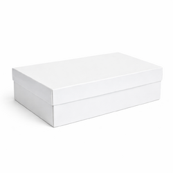 Two-Piece Base & Lid Double Bottle Box - Gloss Paperboard - 335 x 178 x 90mm - White