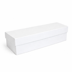 Two-Piece Base & Lid Single Bottle Box - Gloss Paperboard - 335 x 95 x 95mm - White