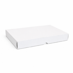 Two-Piece Base & Lid Shirt Box - Gloss Paperboard - 375 x 260 x 55mm - White 