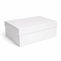 Two-Piece Base & Lid Shoe Box - Gloss Paperboard - 300 x 200 x 100mm - White