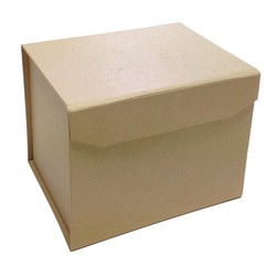 Rigid Box with Magnetic Closing Lid - Square Box - Kraft Brown (Clearance)