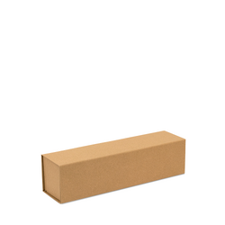 Single Wine Bottle Gift Box - Kraft Brown with Magnetic Closing Lid