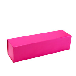 Single Wine Bottle Gift Box - Matt Hot Pink with Magnetic Closing Lid