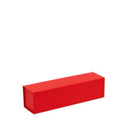 Single Wine Bottle Gift Box - Matt Red with Magnetic Closing Lid