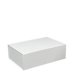 Double Champagne Bottle Gift Box - Matt White with Magnetic Closing Lid