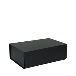 Double Champagne Bottle Gift Box - Matt Black with Magnetic Closing Lid