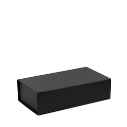Double Wine Bottle Gift Box - Matt Black with Magnetic Closing Lid