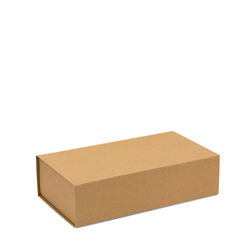 Double Wine Bottle Gift Box - Kraft Brown with Magnetic Closing Lid
